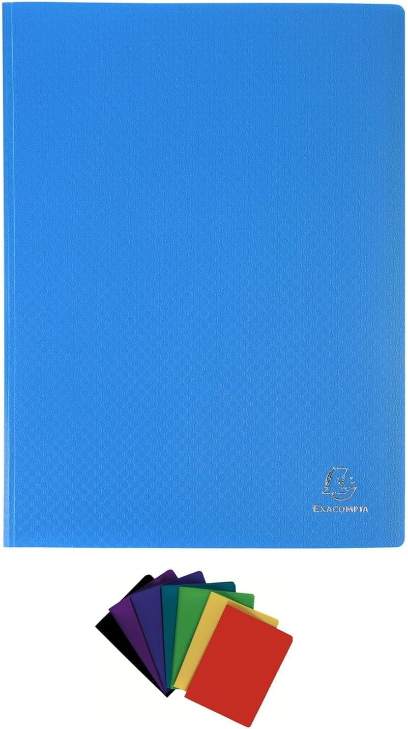 Exacompta 8540E Sichtmappe (aus weichem PP 300µ, mit 40 gekörnten Hüllen (80 Ansichten) blickdicht,