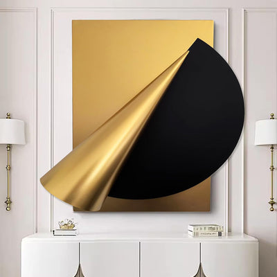 GERHWASH Wanddeko Metall Wanddeko Wohnzimmer Gold Schwarz Wanddekoration 3D Wandbilder Moderne Wand