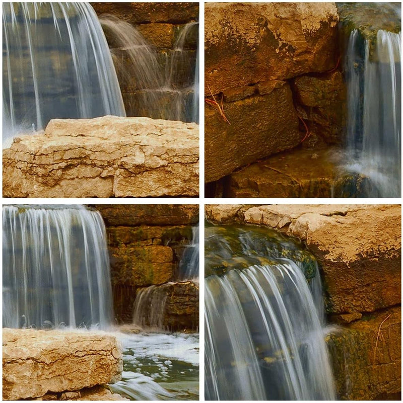 Wandbilder Dekoration Wohnzimmer Wasserfall Steine Wasser Panorama Bilder auf Leinwand 120x50cm Lein