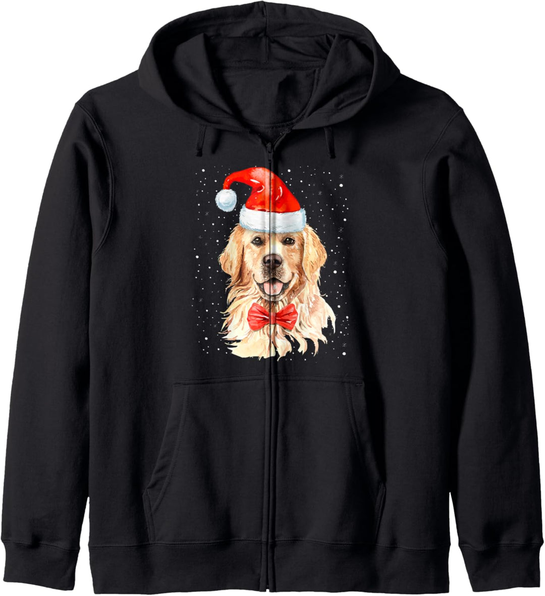 Golden Retriever Weihnachtspullover mit Weihnachtsmütze Kapuzenjacke