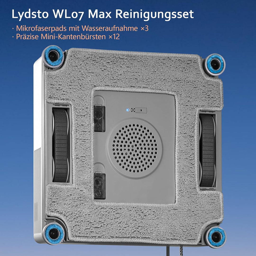 Lydsto 3 quadratische Tücher, 12 rechteckige Tücher, geeignet für den Fensterputzroboter WL07 Max Gr