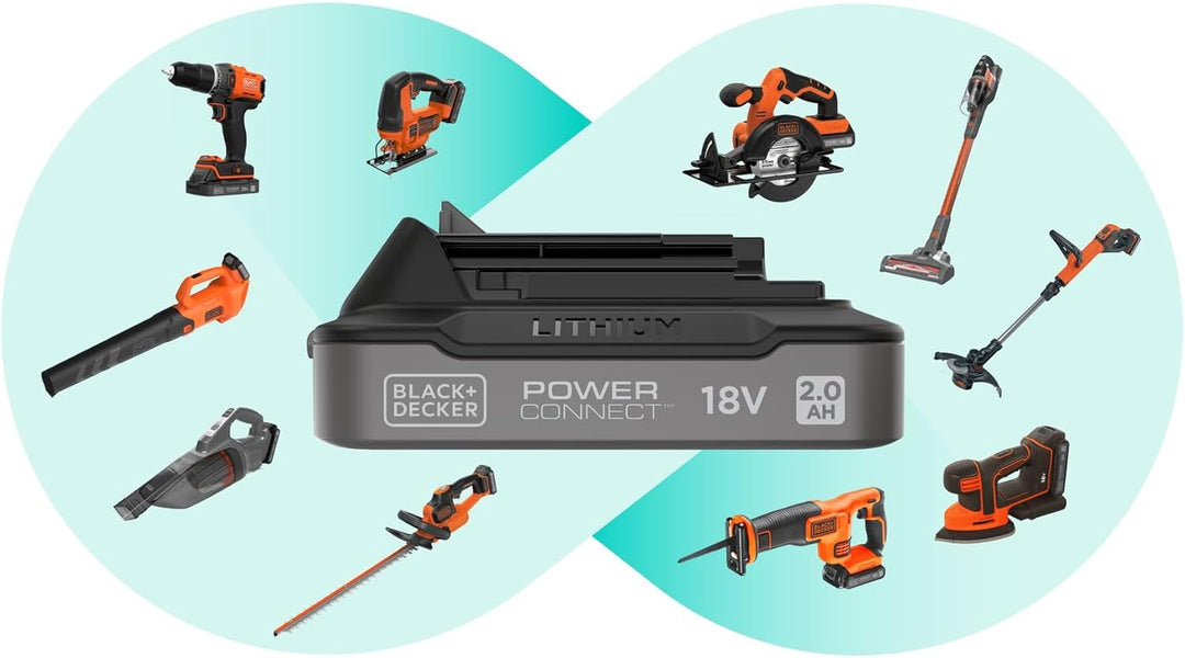 Black+Decker 4in1 Akku-Stielsauger (18V, 2.0Ah, beutelloser Boden- & Handstaubsauger mit Elektrobürs