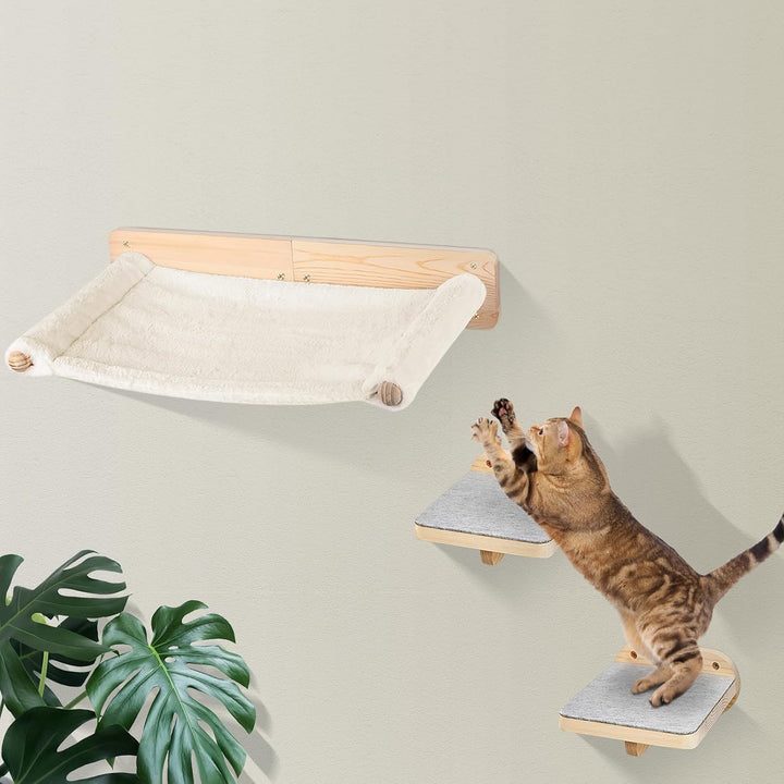 Wandbett für Katzen, Sprung- und Klettergitter, bequem, rutschfest, geeignet für Haus und Büro, idea
