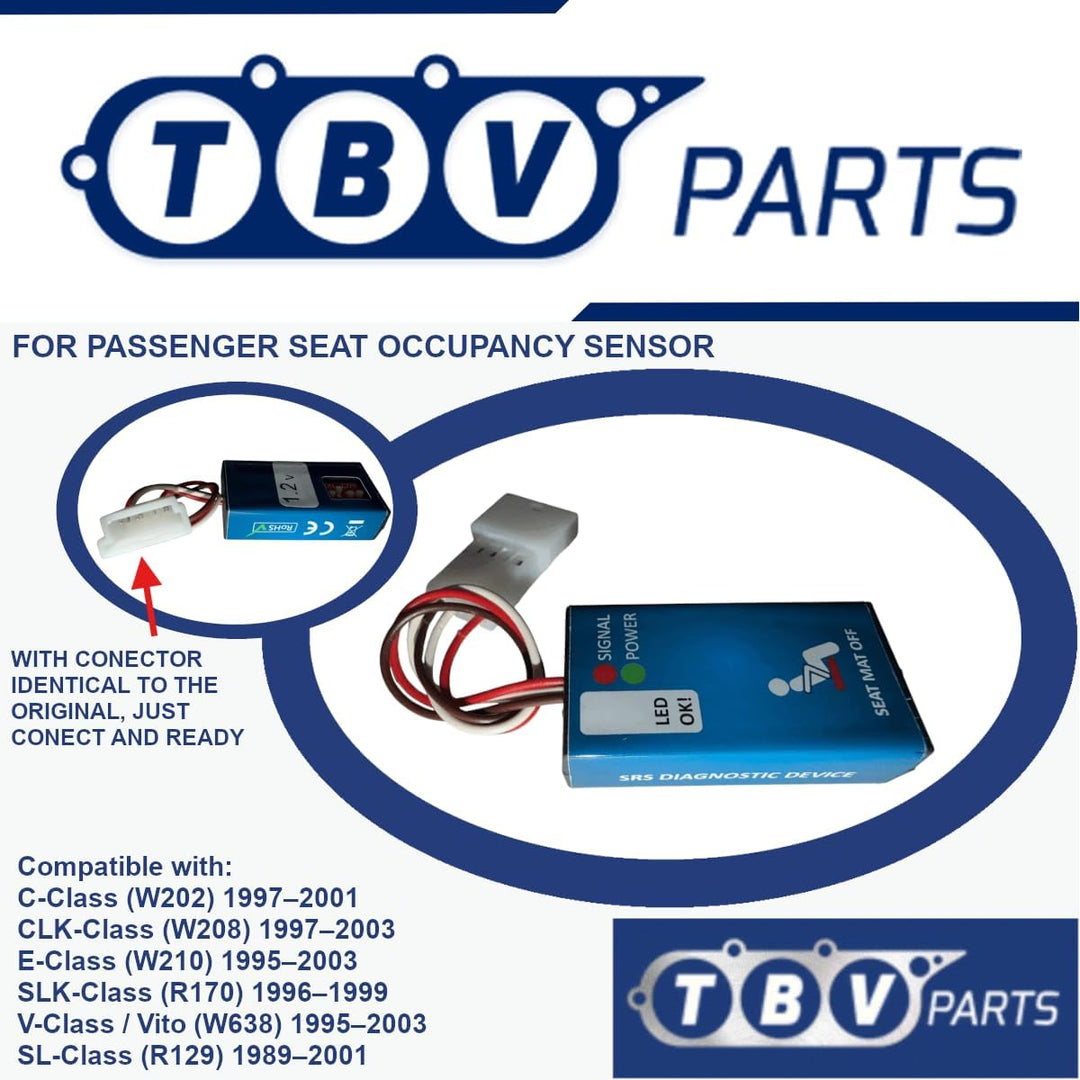TBVPARTS Emulator Sensor Belegung Sitzmatte SRS Copilot-Simulator Bypass-Simulator für W202 1997-200
