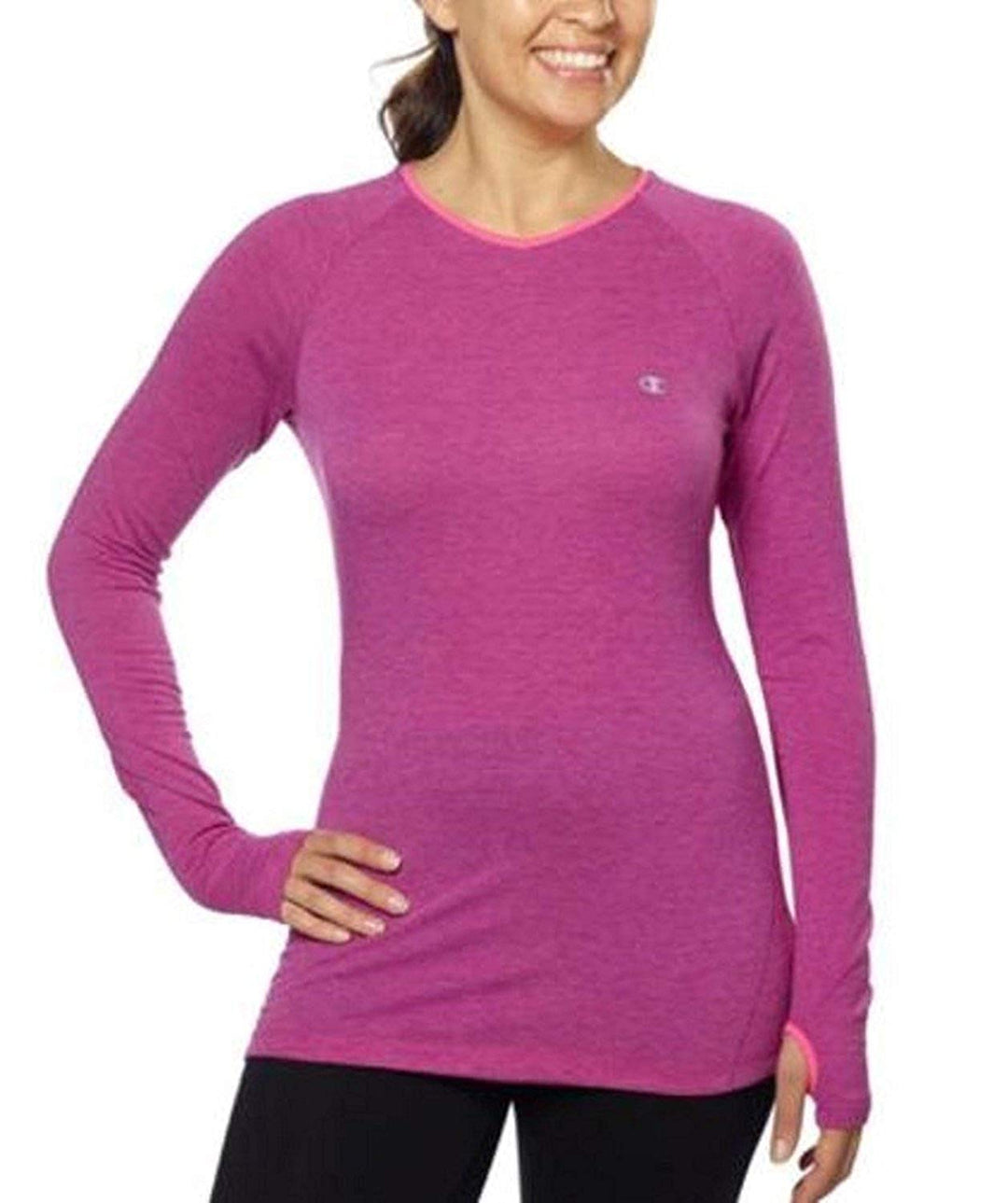 CHAMPION Women's Active Athletic Shirt Long Sleeve Thumnhole