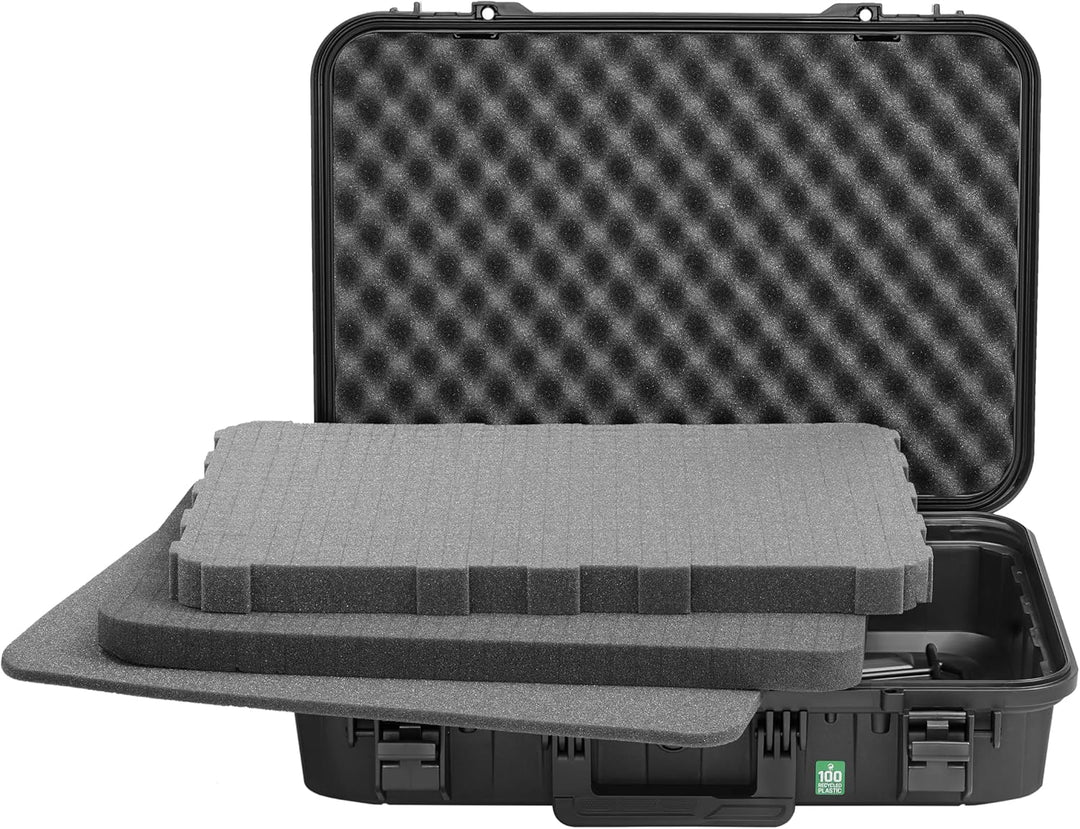 TOMcase Laptop Koffer 16–18 Zoll wasserdicht - ECO Schutzkoffer für Notebook Tablet und Zubehör - St