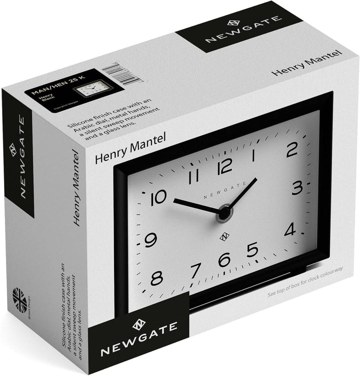 NEWGATE® Henry Schreibtisch Uhr | Zeitgenössisches rechteckiges Design | Weiss | Leicht lesbare nunb