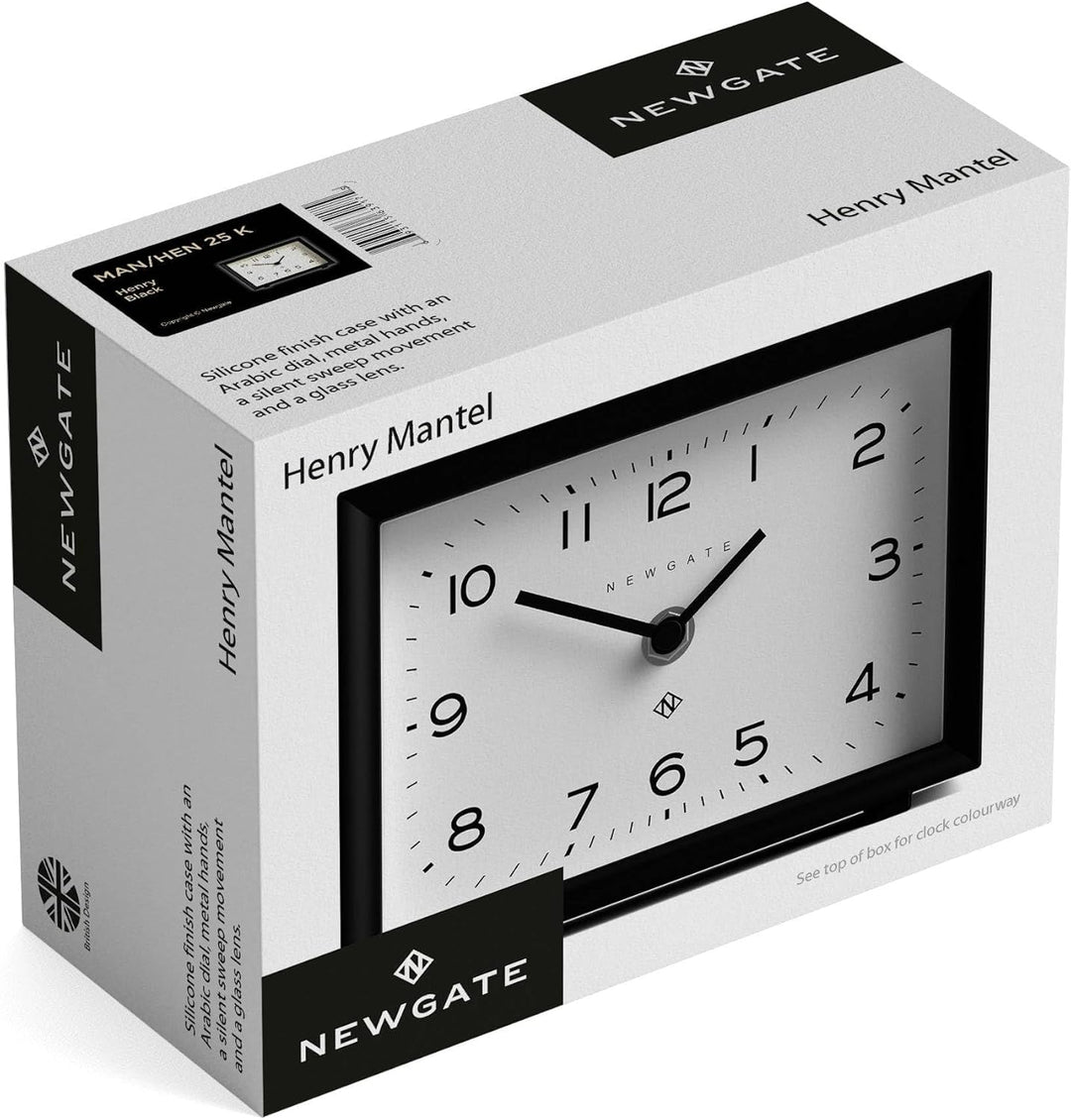 NEWGATE® Henry Schreibtisch Uhr | Zeitgenössisches rechteckiges Design | Weiss | Leicht lesbare nunb