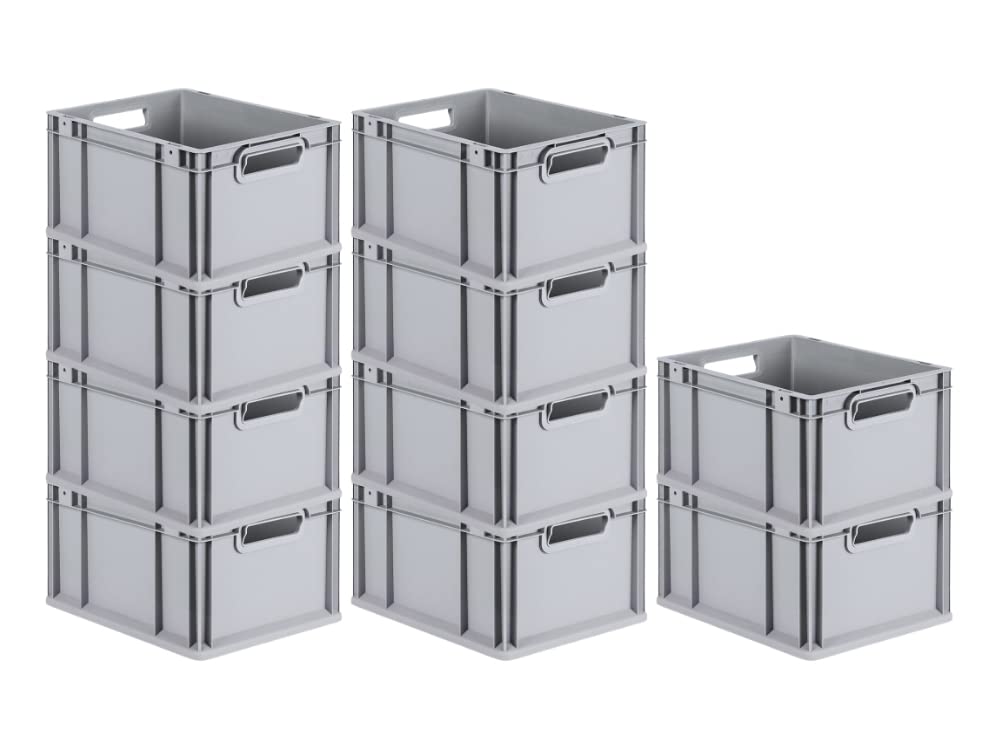 PROREGAL SuperSparSet 10x Eurobox NextGen Grip | HxBxT 22x30x40cm | Griffe offen | Glatter Boden | G