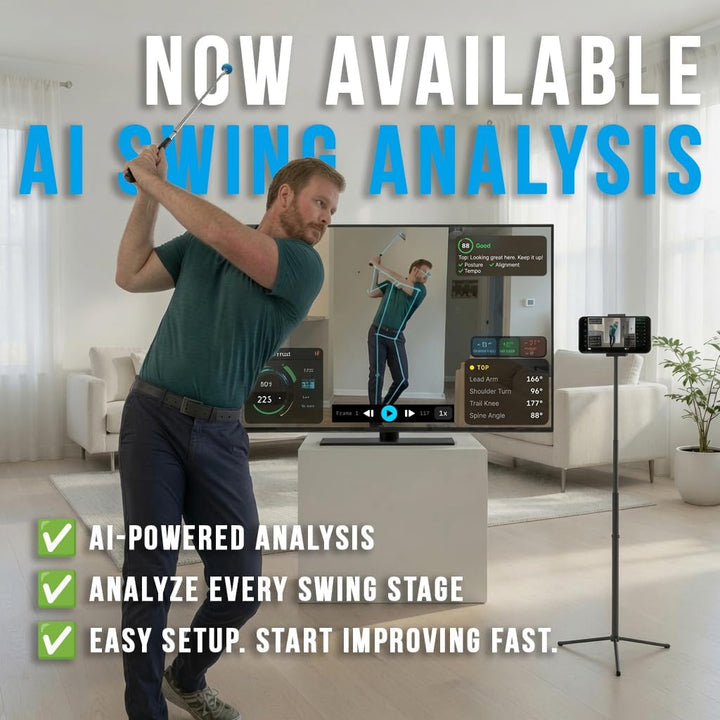 PHIGOLF Phigolf2 Flex Golf-Simulator mit einziehbarem Schwungstab für den Innen- und Aussenbereich,