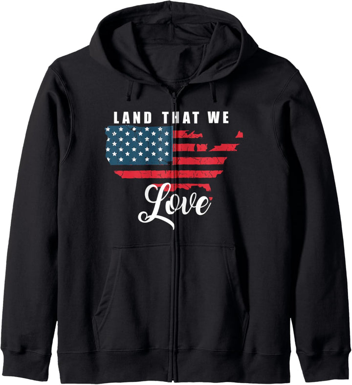 Amerika Land Wir Lieben Land Vereinigte Staaten Patriotisch Kapuzenjacke