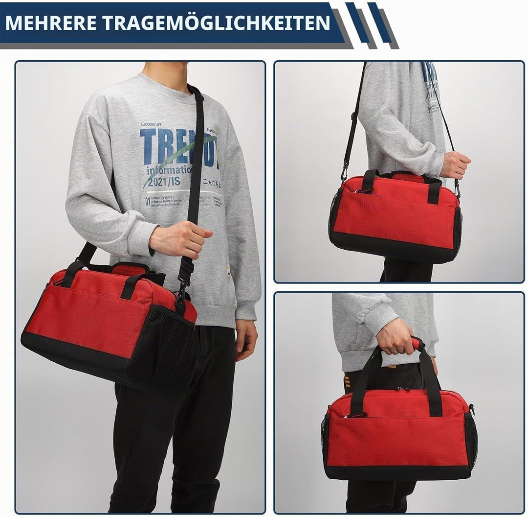 Kleine Sporttasche mit Nassfach - 35×20×20cm Handgepäck, Mini Duffle Bag mit Mehreren Fächern für Sp