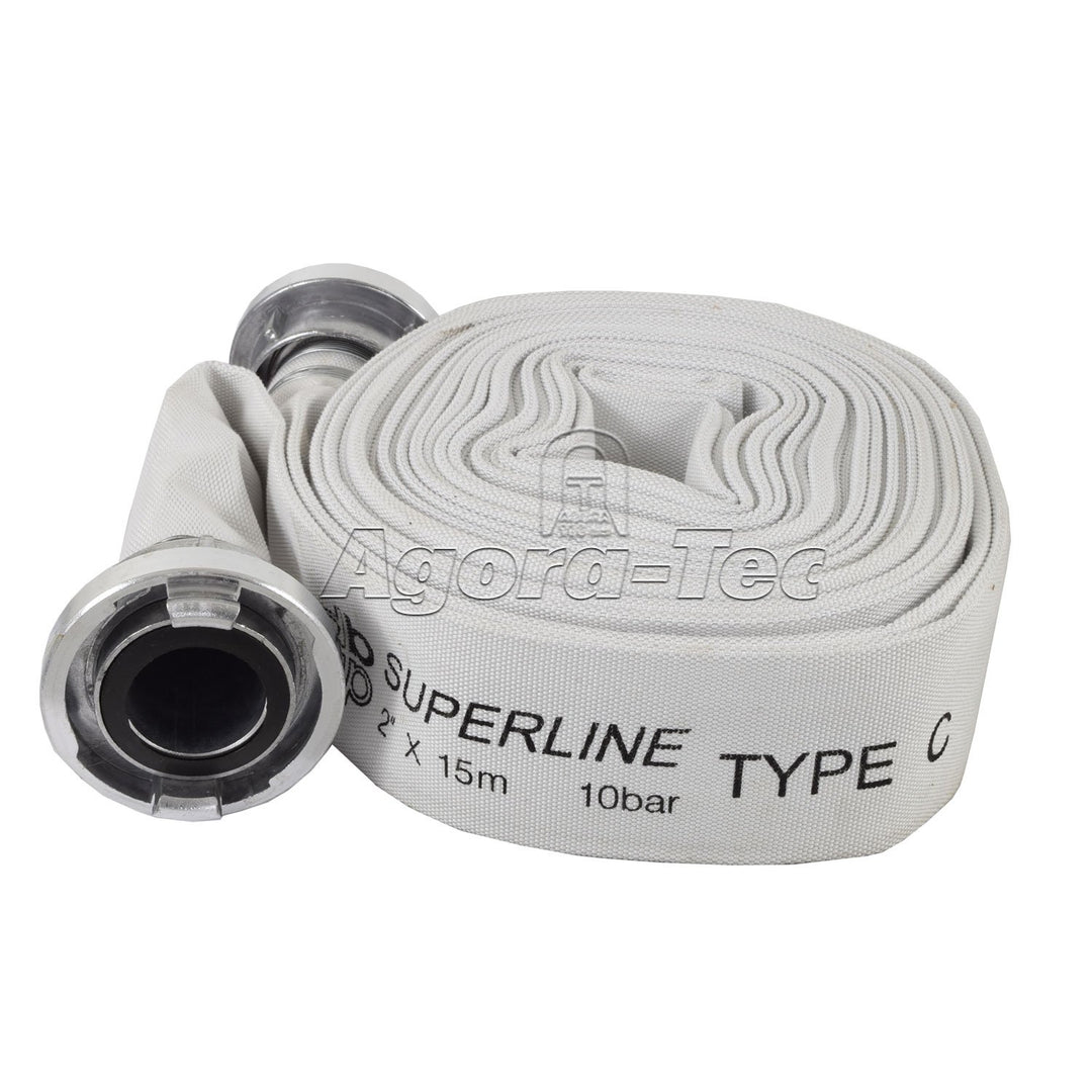 Agora-Tec® C - Schlauch/Feuerwehrschlauch/Industrieschlauch/Bauschlauch 15 Meter inkl. 2 STK. C - ST