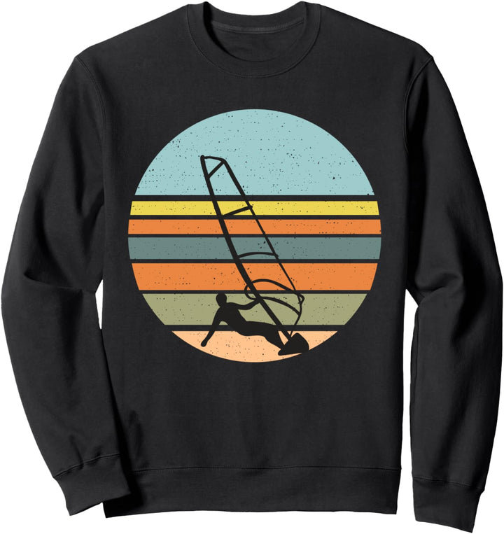 Retro Vintage-Farben Sonnenuntergang Windsurfen Windsurf Seg Sweatshirt