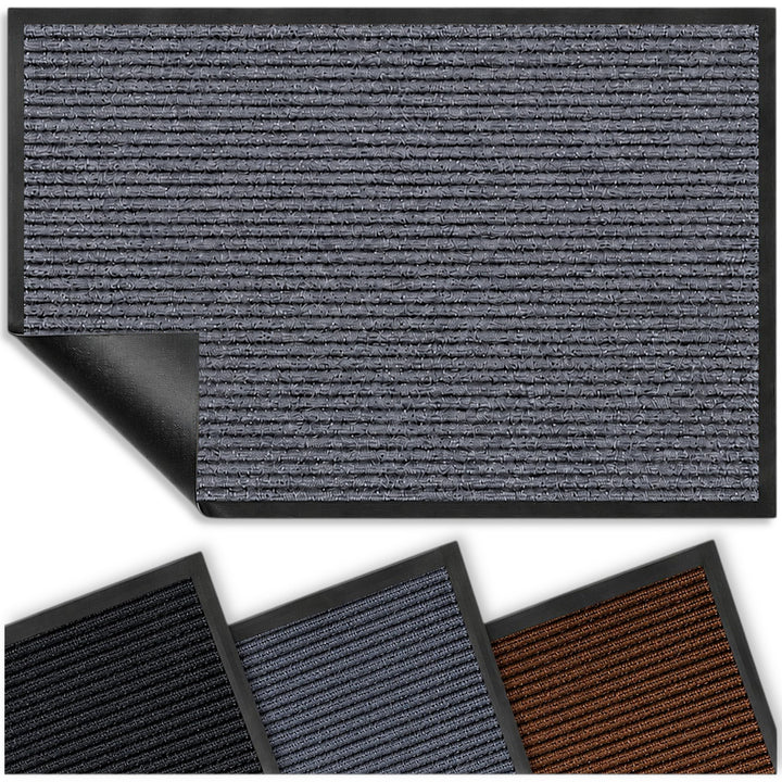 Fussmatte Grau 60x80 cm – Robuste, rutschfeste Schmutzfangmatte für Innen- und Aussenbereich - saugf