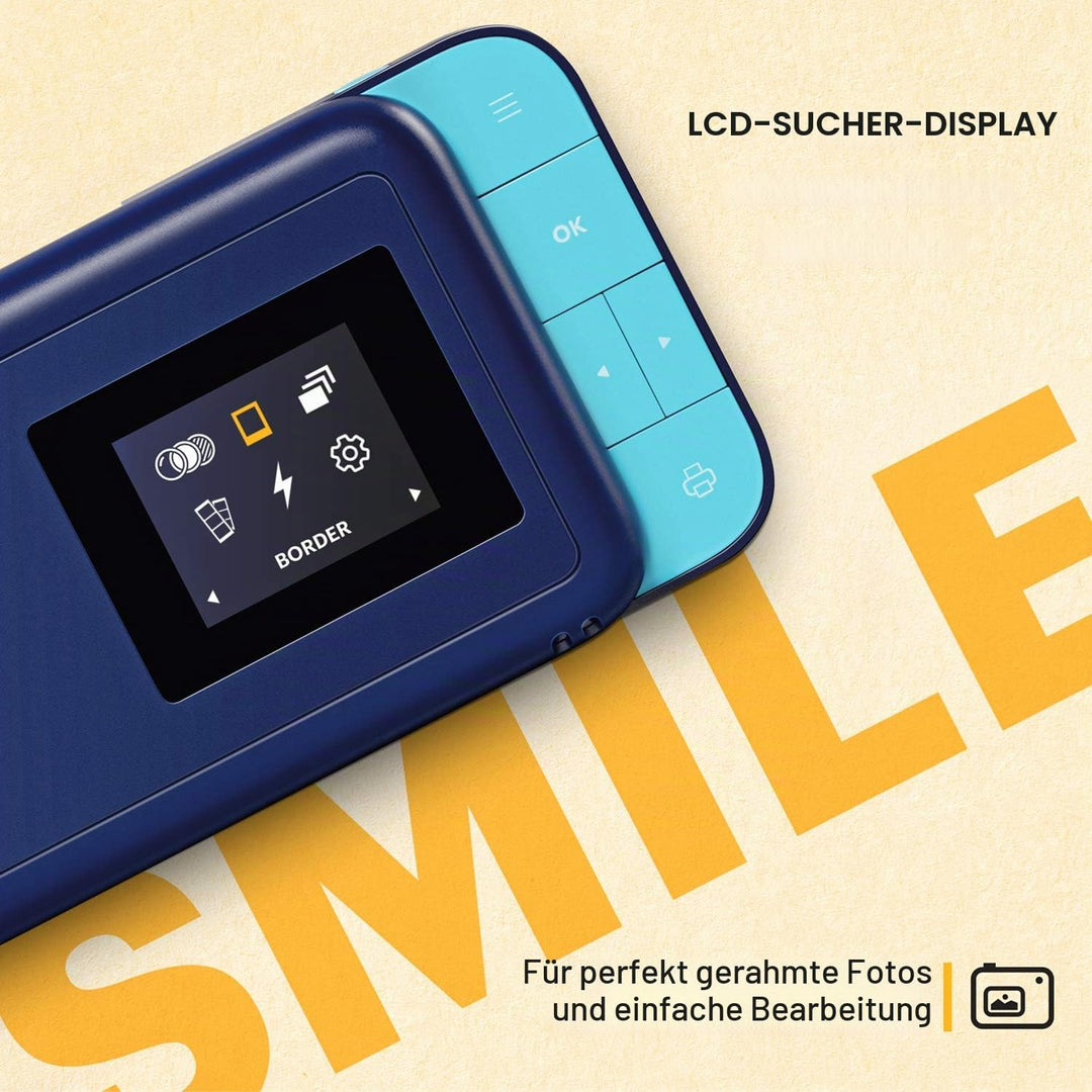 KODAK Smile Digital Sofortbildkamera mit 2x3 ZINK Drucker - HD-Qualität - 10MP, LCD Display, Micro S