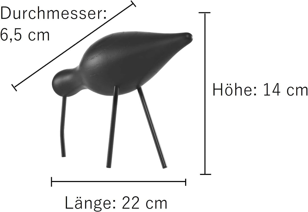 Normann Copenhagen Deko-Vogel, Holz, Schwarz, 22 x 6.5 x 14 cm Schwarz 22 x 6.5 x 14 cm, Schwarz 22