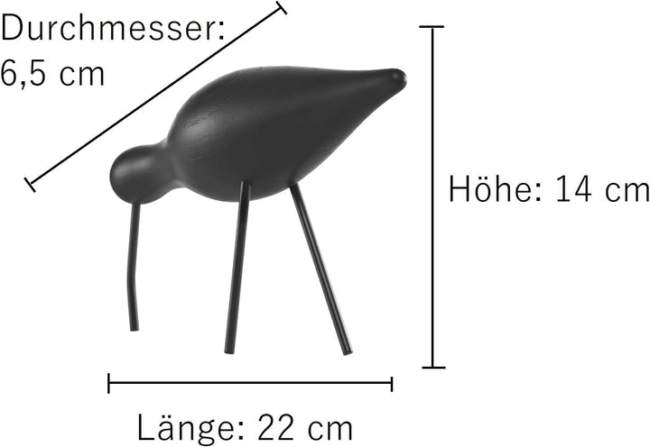 Normann Copenhagen Deko-Vogel, Holz, Schwarz, 22 x 6.5 x 14 cm Schwarz 22 x 6.5 x 14 cm, Schwarz 22