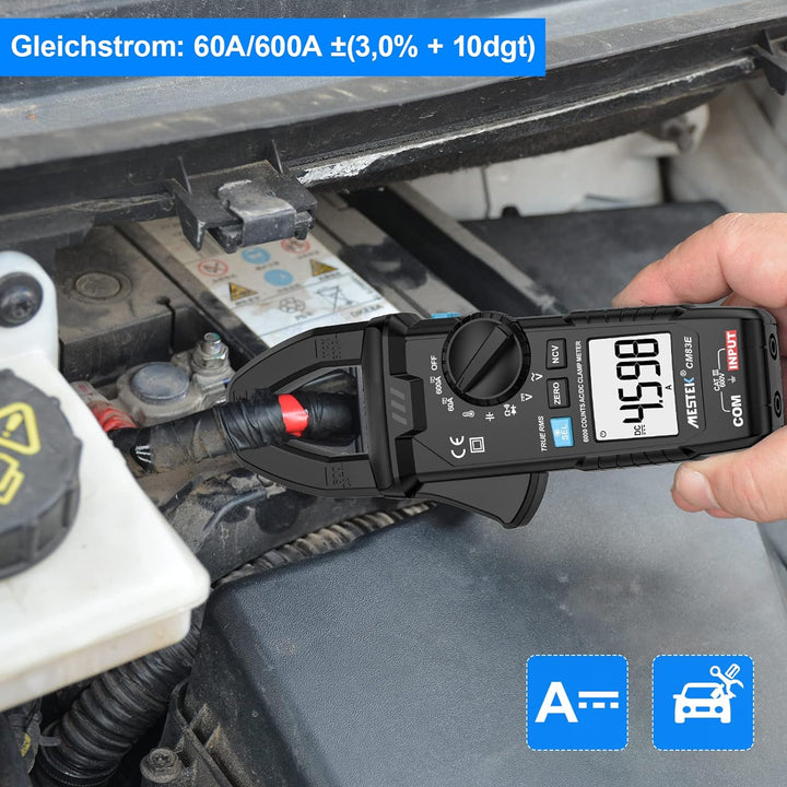 Stromzange MESTEK AC/DC Zangenmultimeter Strommessgerät Amperezange True-RMS 6000Zähler Automatische