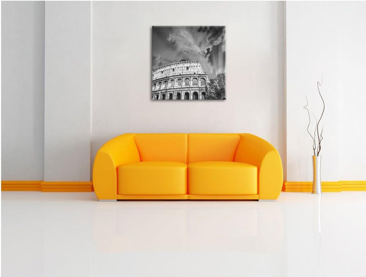 Pixxprint klassisches Colloseum in Rom als Leinwandbild/Grösse: 70x70 cm/Wandbild/Kunstdruck/fertig