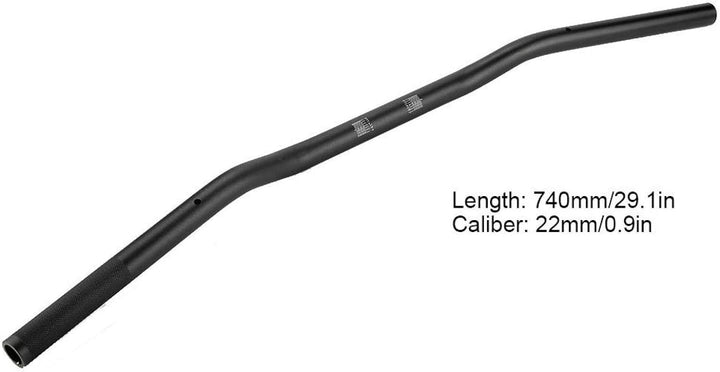 Qiilu 22mm Durchmesser Aluminiumlegierung Retro Motorrad Geändert Lenker Flach(Matt-schwarz)