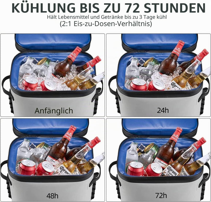 ROCKBROS Kühltasche Wasserdicht Kühler 17L Picknicktasche Isolierte Kühlbox Lunchtasche für Outdoor,