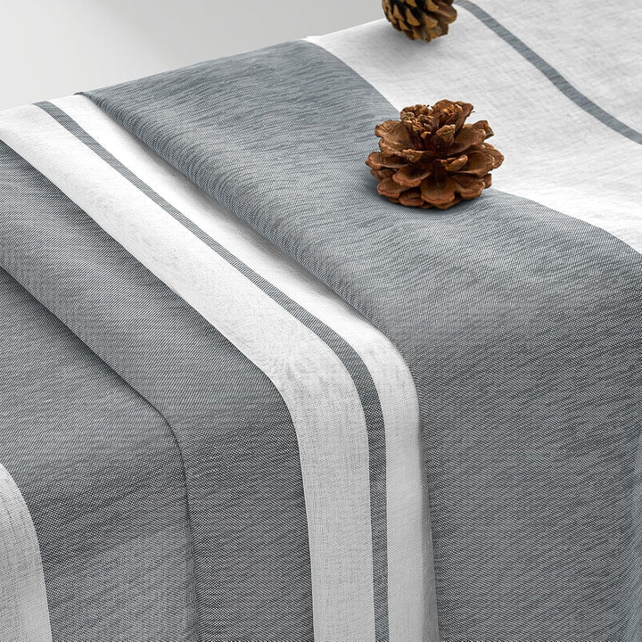 MRTREES Gardinen mit ösen, Voile Vorhänge Wohnzimmer Moderne Vorhang Weiss + Grau halbtransparent ge