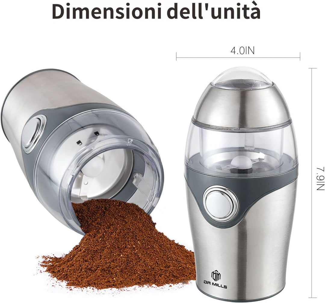 DR MILLS DM-7448A Elektrische Gewürz- und Kaffeemühle, Messer, Tasse und Gehäuse bestehen aus SUS304