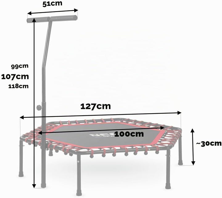Neo-Sport Fitness Trampolin Klein Mit Höhenverstellbarem Haltegriff Mini Jumping Trampolin Erwachsen