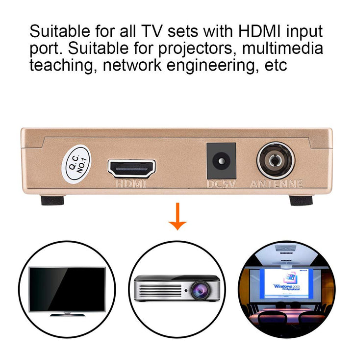 RF-zu-HDMI-Koaxial-Konverter-Box, All-Standard-RF-zu-HDMI-Konverter-Analog-TV-Empfänger-Adapter mit