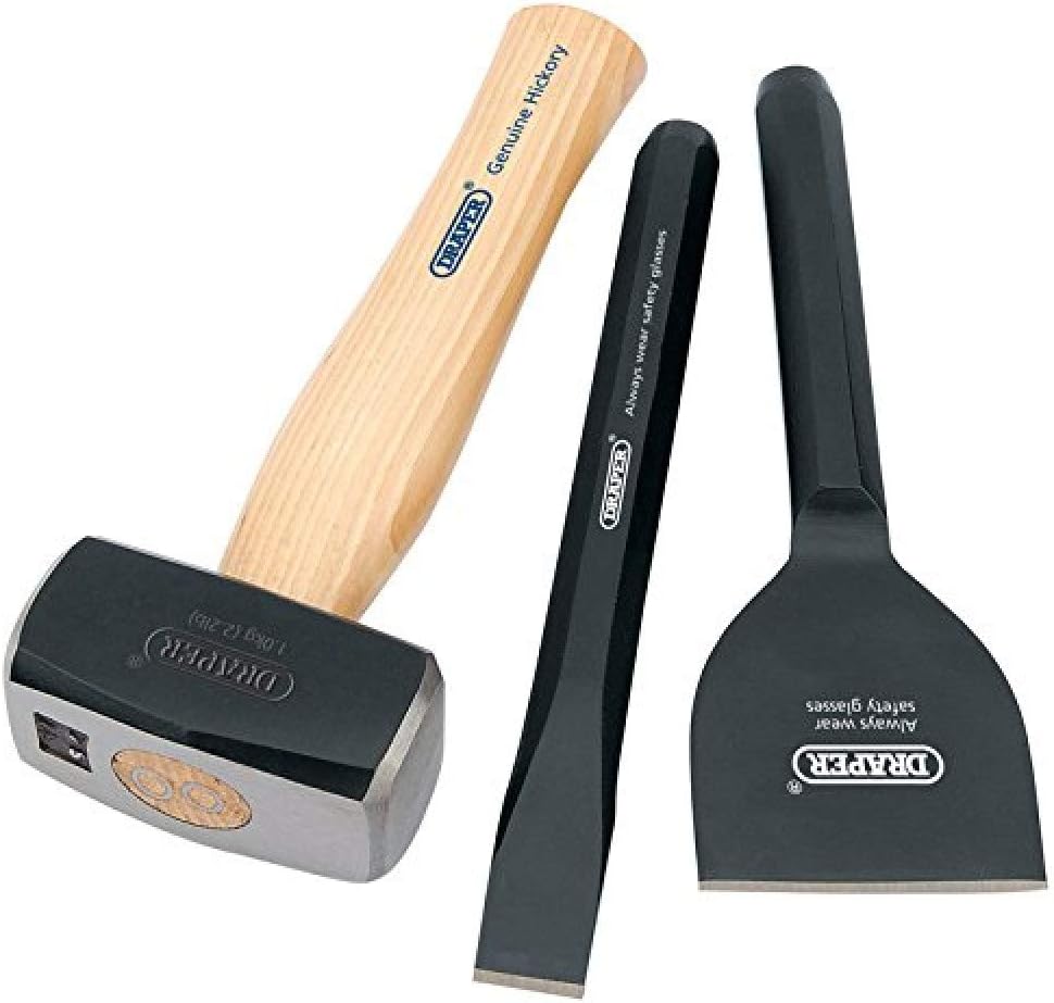 Draper Tools 26120 – Kit von Bauunternehmer Hickory-Holzstiel mit FSC zertifiziert (3-teilig)
