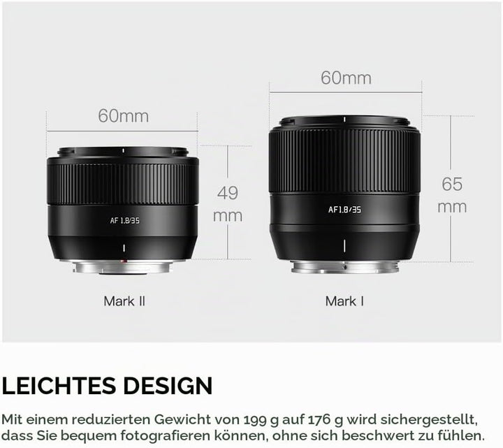 TTartisan APS-C AF 35mm F1.8 II Autofokus-Objektiv für Fuji X-Mount – Leichtes Design, Kompatibel mi