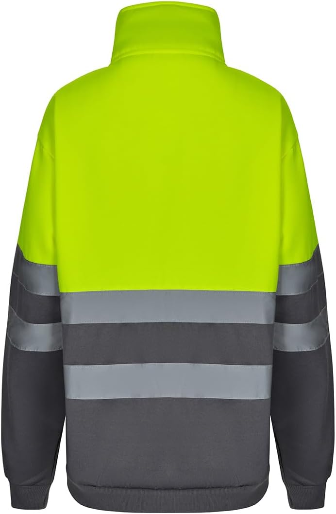 VELILLA Unisex Sweatshirt mit hoher Sichtbarkeit 5XL Grau / Neon Gelb, 5XL Grau / Neon Gelb