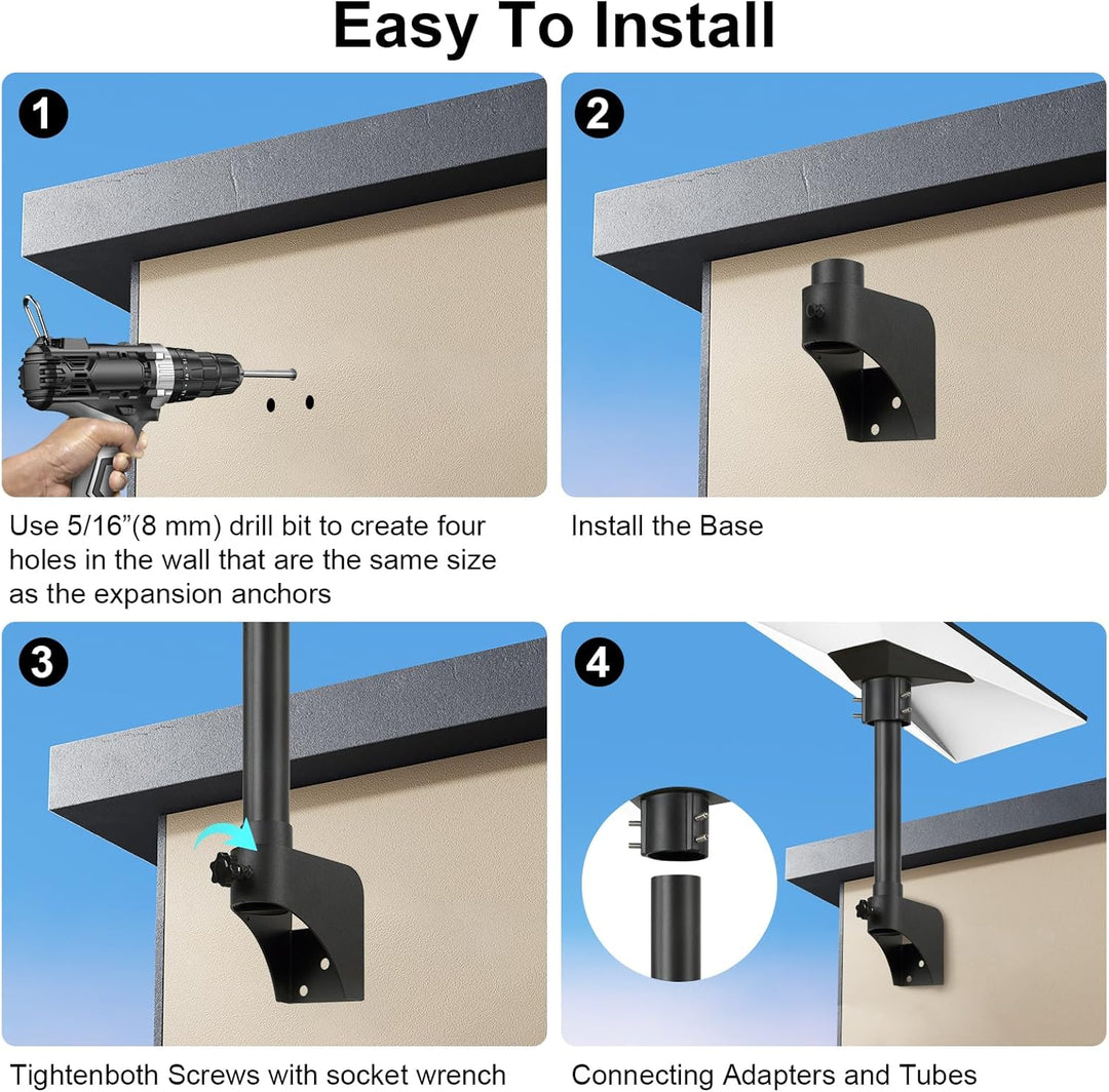 Halterung kompatibel mit Starlink V3, lange Wandhalterung kompatibel mit Starlink V3, Dachhalterung