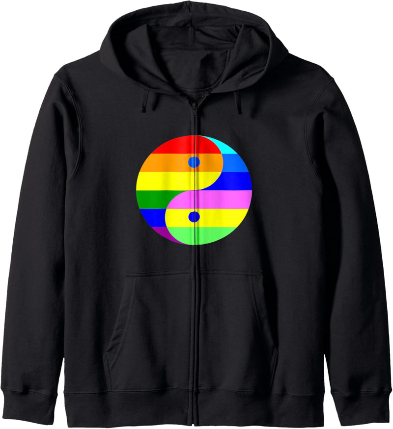 Regenbogen Yin Yang Kapuzenjacke