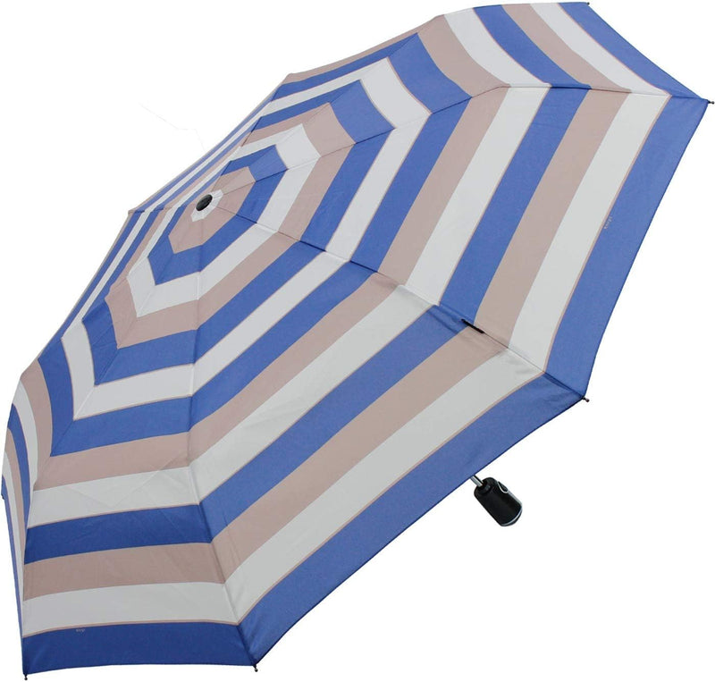 Knirps Regenschirm Damen Taschenschirm Large Duomatic Stripe (Stripe Blue), Stripe Blue