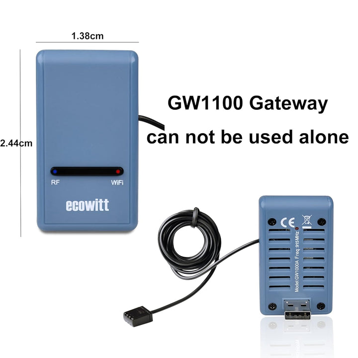 ECOWITT Wetterstation mit Aussensensor GW1101, drahtloser solarbetriebener 7-in-1-Aussensensor, WLAN