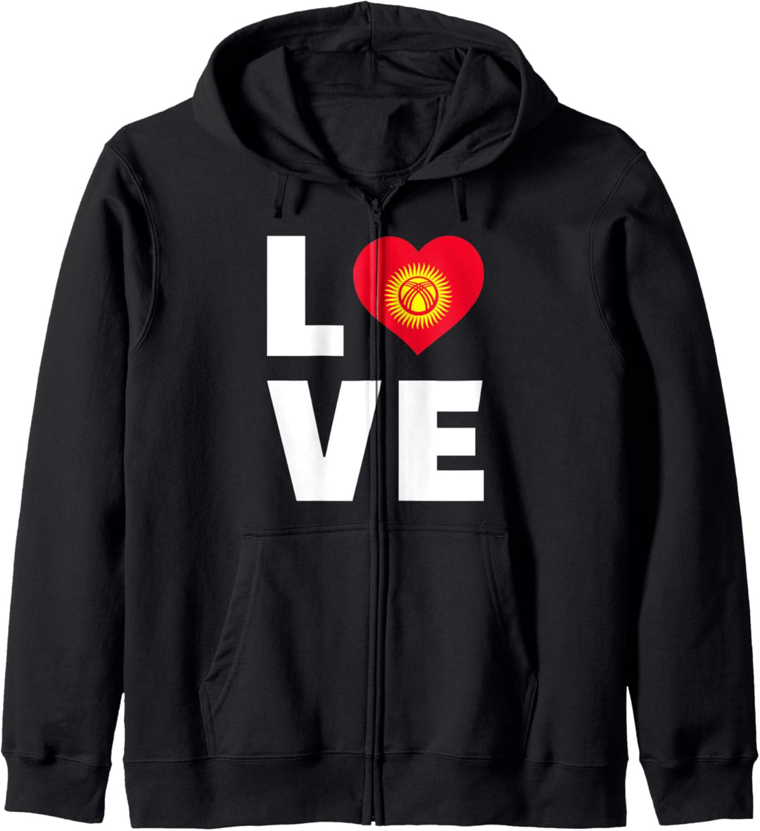 Love Herz Kirgisistan Flagge Russland Russische Liebe Kapuzenjacke