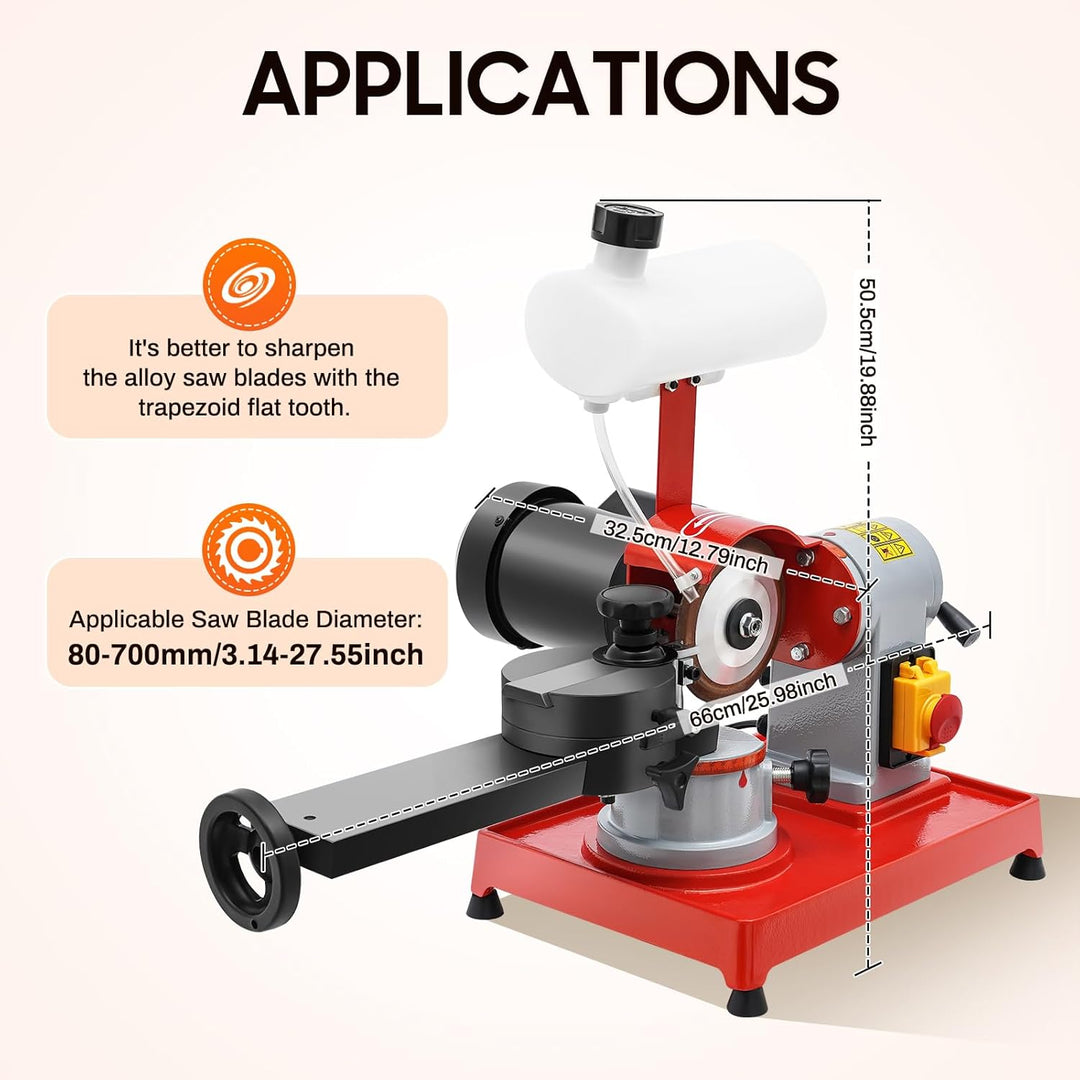 370W Schärfmaschine Schärfmaschine, 220V 2850RPM Schärfgerät Kreissägeblatt Nass Kreissägeblattschär