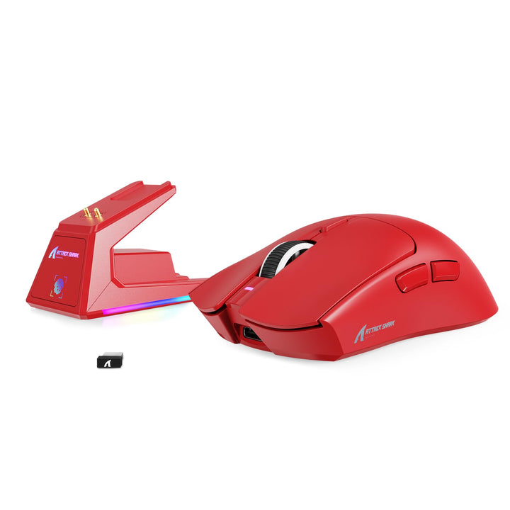 MAMBASNAKE x Attack Shark X1 Gaming-Maus mit Ladestation, 49g Ultralight, 40K DPI PAW3395 PRO-Sensor