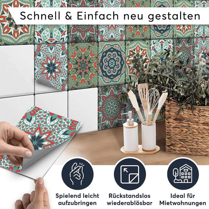 CREATISTO Mosaik Klebefliesen Stickerfliesen Fliesenfolie - Klebefolie Aufkleber für Fliesen I Stick