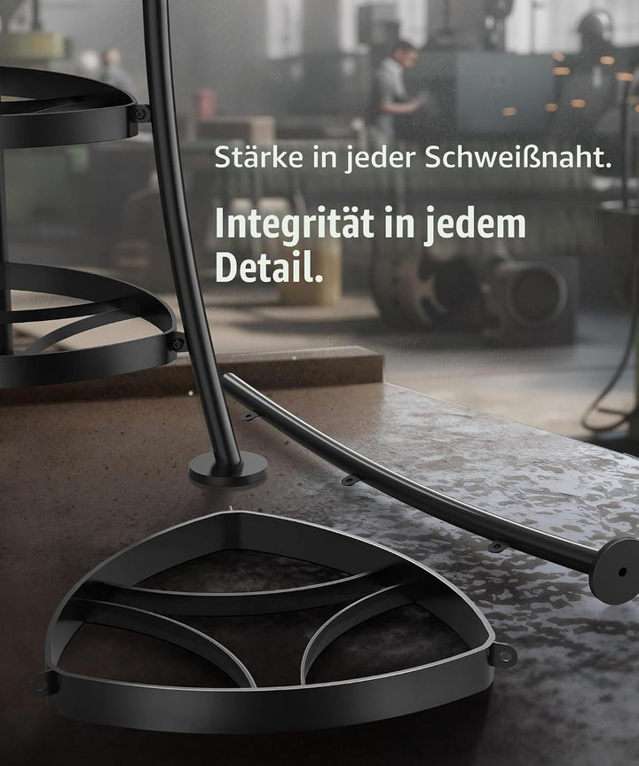 KES Freistehendes 6-Etagen Topf- und Pfannenregal aus Gusseisen, 120 kg Tragfähigkeit, mit 6 Haken,
