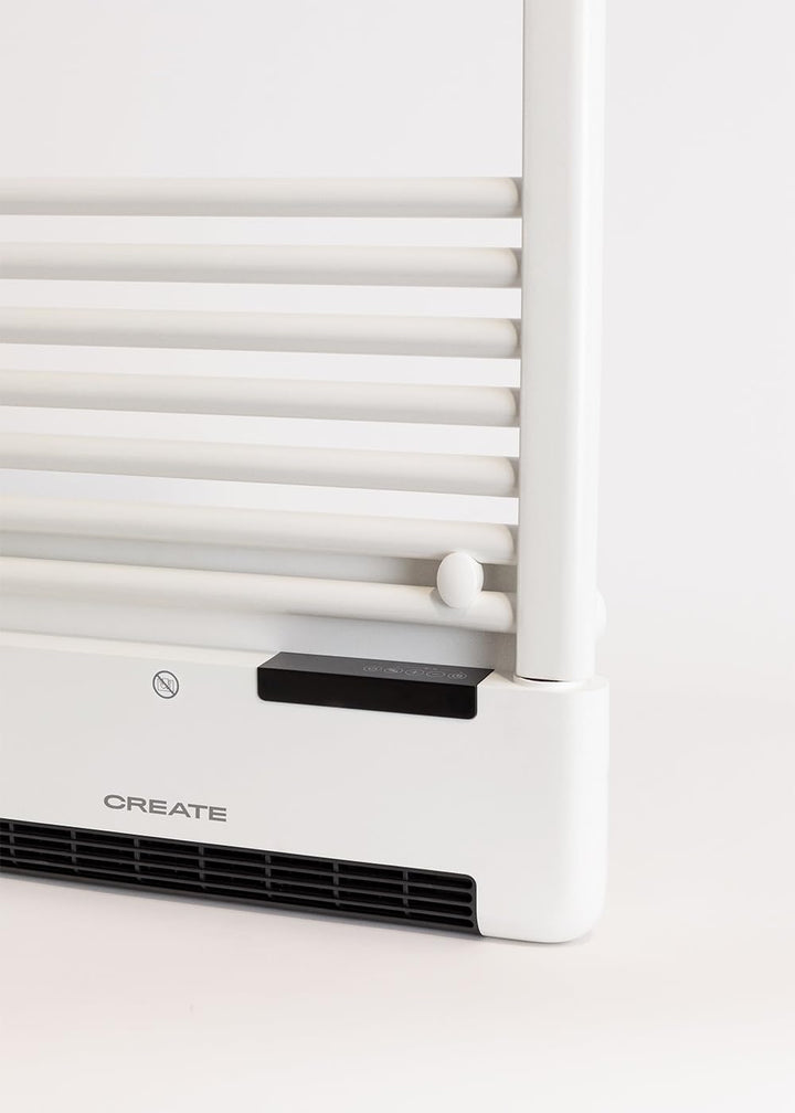 CREATE / WARM Towel Advance/Elektrischer Heizkörper mit Handtuchwärmer und WLAN, Weiss / 51,5x11x115