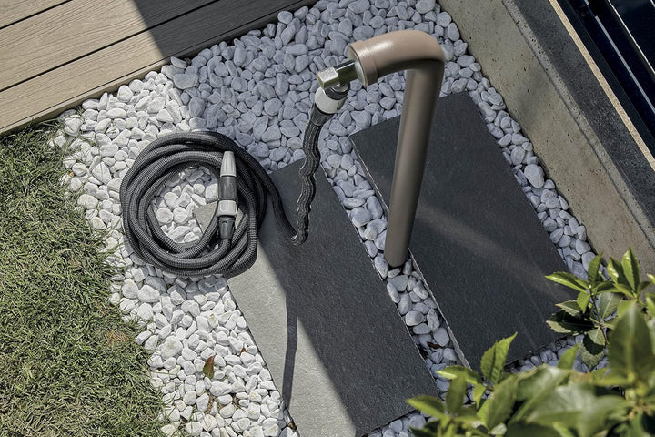 G.F. SRL, Aquapop Grey Easy 30, 30 Meter selbstverlängernder Gewebeschlauch, Made IN Italy, mit Mini