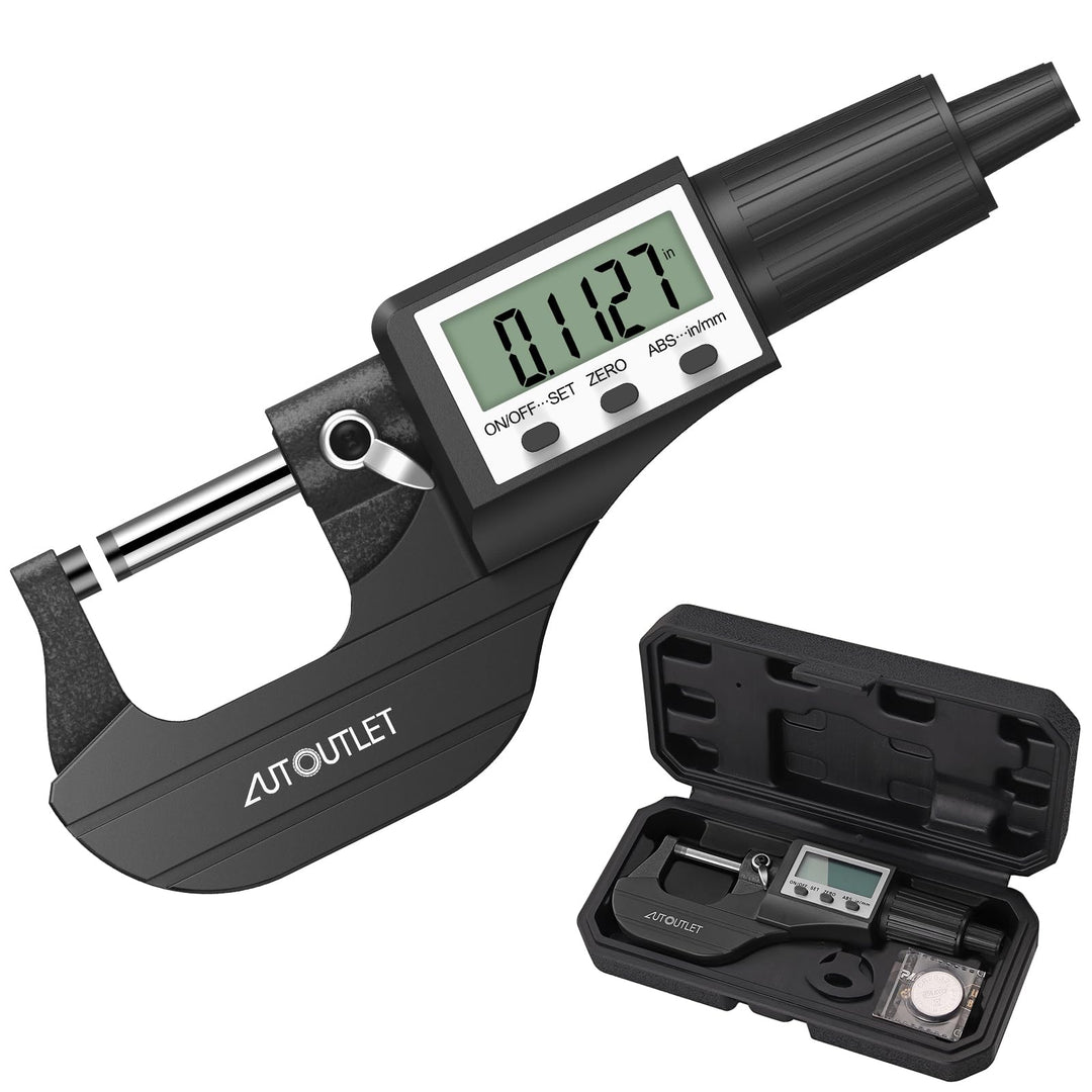 AUTOUTLET Micrometer Digitale Bügelmessschraube 0-25mm/ 0.001mm, Hohe Präzision LCD Digitale Mikrome