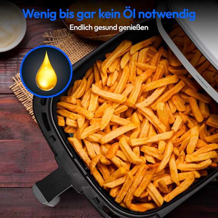 MEDION P10 XL Duo Heissluftfritteuse (6,8 Liter XXL, Airfryer, 2.150 Watt, zwei Heizelemente aus Ede