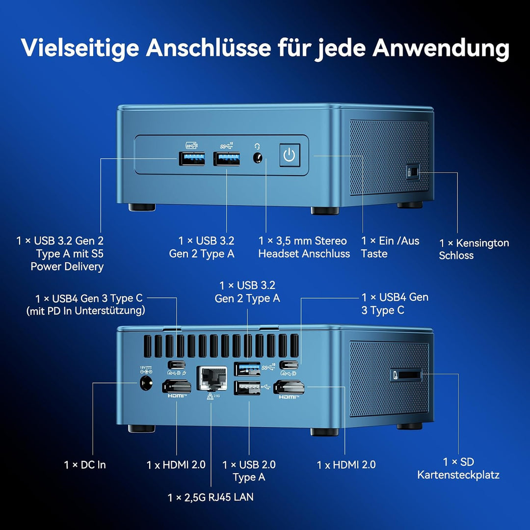GEEKOM A6 Mini PC, AMD Ryzen 7 6800H (bis 4.7GHz), 16GB DDR5 RAM 512GB SSD, Mini Computer für Homeof