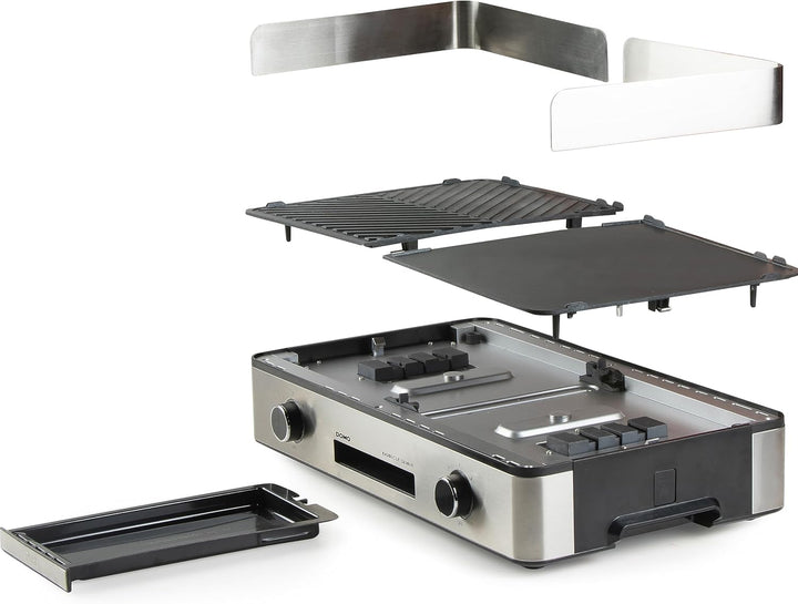 DOMO DO9259G Barbecue Genius – Tischgrill elektrisch mit 2 Temperaturzonen – 2400 W – Kontaktgrill &