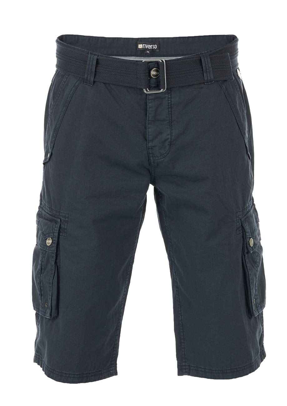 riverso Cargo Shorts Herren mit Gürtel Regular Fit RIVAnton Kurze Hosen Cargoshorts Sommer 100% Baum