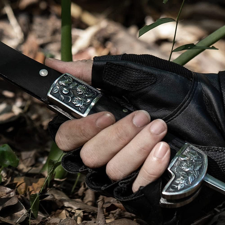 TOKSANG.KF Sicherheit Sharp Gartenarbeit Jäten Faltende Sichel Doppel Retro Bolsters Sense Werkzeug